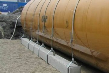 Anchoring systems - Anchoring of underground tanks System with reinforced-concrete beams